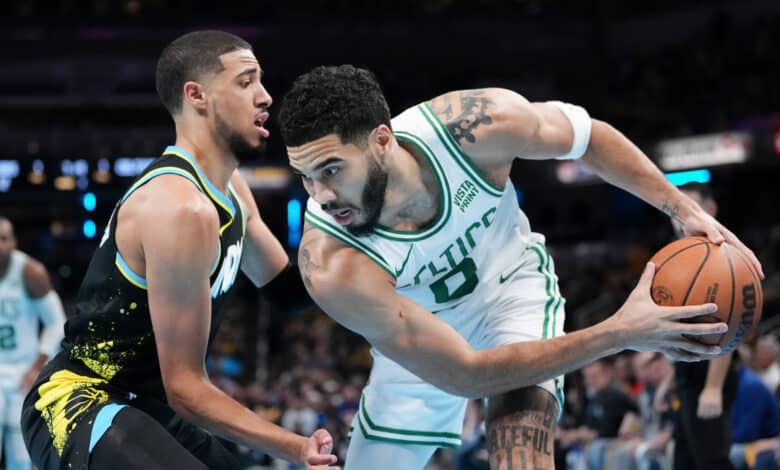 Jayson Tatum e Tyrese Haliburton: Boston Celtics x Indiana Pacers