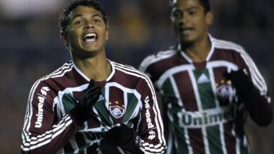 Thiago Silva comemora gol pelo Fluminense