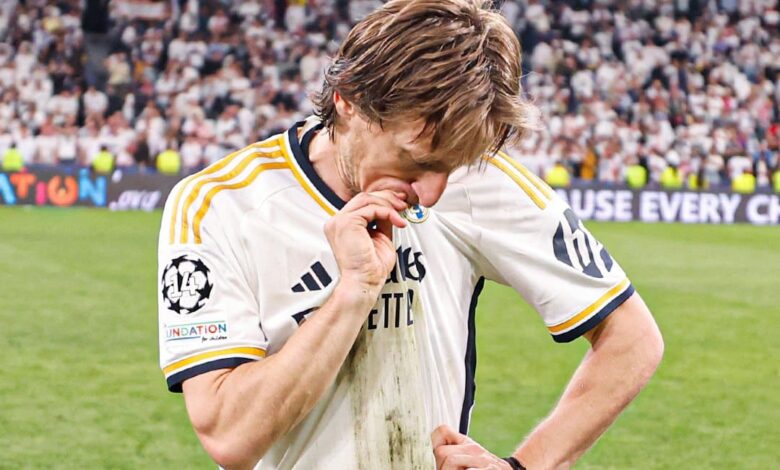 Luka Modric comemora vitória pelo Real Madrid