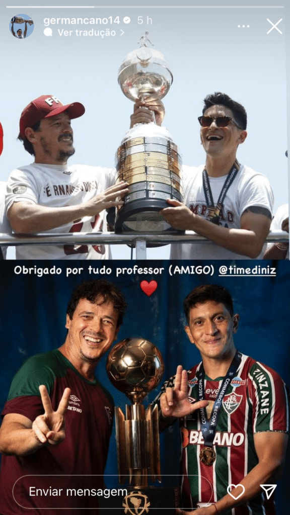 Jogadores do Fluminense se despedem de Fernando Diniz