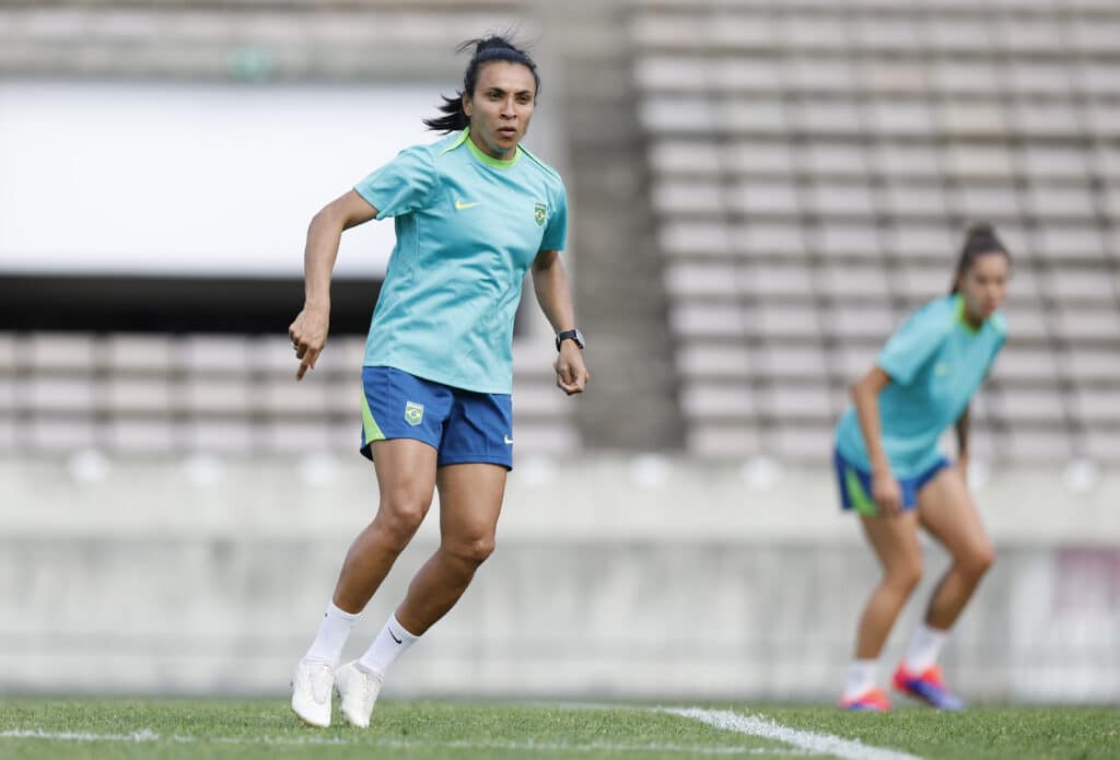 Marta em treino do Brasil