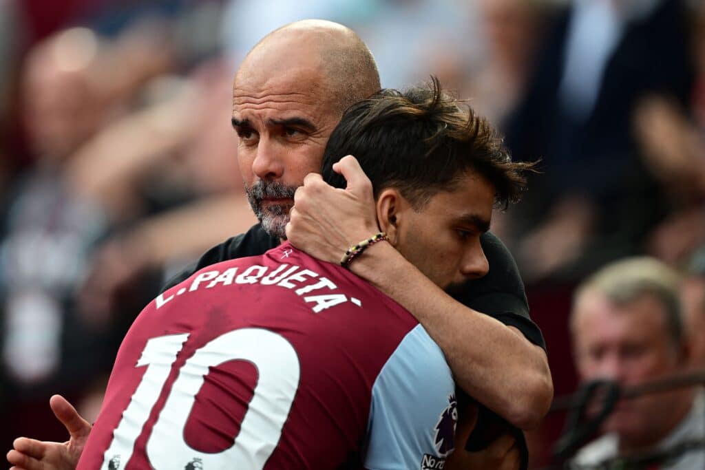 Lucas Paquetá e Pep Guaridola