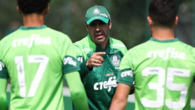 Abel Ferreira em treino do Palmeiras