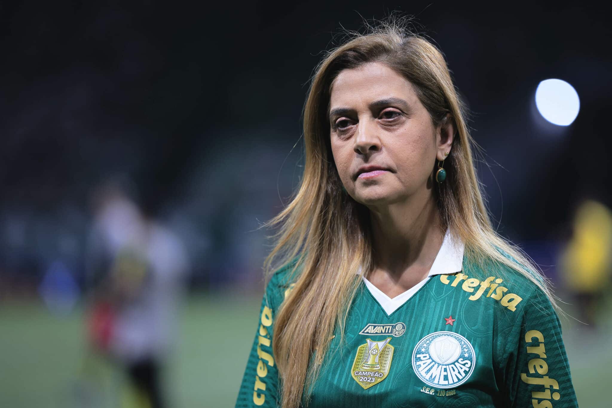 SP - SAO PAULO - 07/08/2024 - COPA DO BRASIL 2024, PALMEIRAS X FLAMENGO - leila pereira presidente do Palmeiras durante partida contra o Flamengo no estadio Arena Allianz Parque pelo campeonato Copa Do Brasil 2024. Foto: Ettore Chiereguini/AGIF