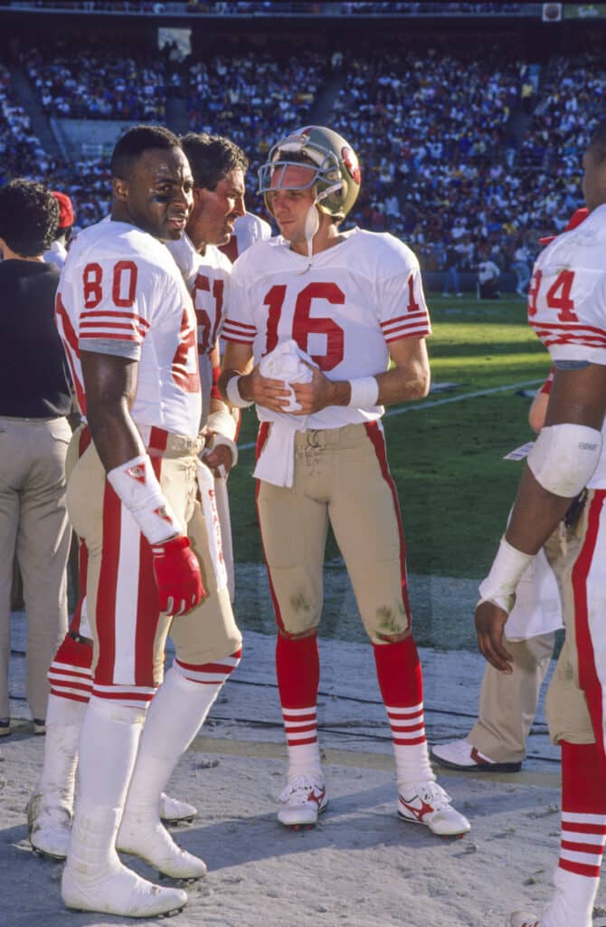 Joe Montana e Jerry Rice pelo 49ers