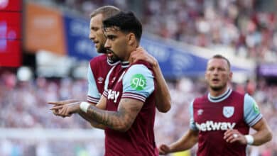 Lucas Paquetá comemorando gol pelo West Ham