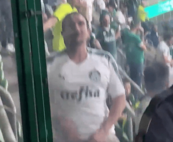 Torcedor do Palmeiras mostra parte íntima em direção a torcida do Botafogo