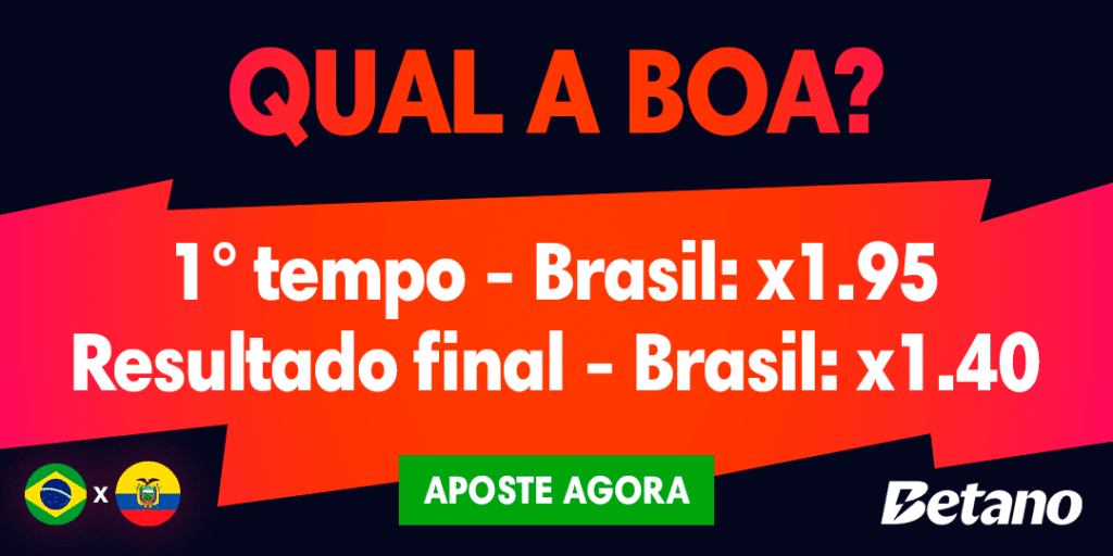 Banner Betano para Brasil x Equador nas Eliminatórias