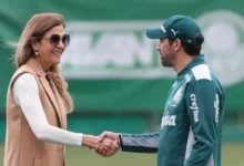 Abel Ferreira e Leila Pereira pelo Palmeiras