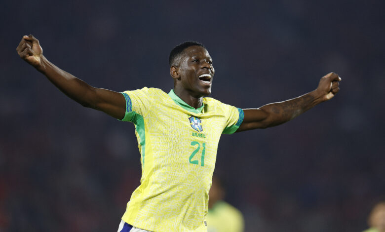 Luiz Henrique comemorando gol pelo Brasil/seleção brasileira