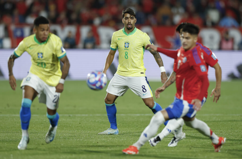 Lucas Paquetá em ação pelo Brasil/seleção brasileira