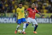 Neymar e Vidal se enfrentando e Brasil x Chile