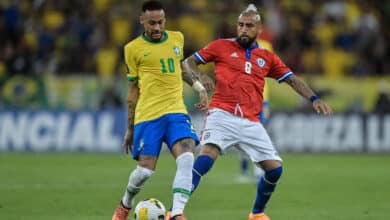 Neymar e Vidal se enfrentando e Brasil x Chile