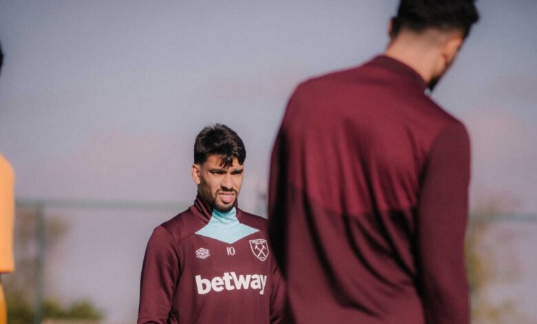 Lucas Paquetá em treino do West Ham