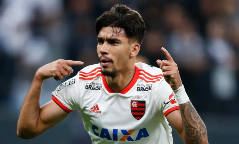 Lucas Paquetá comemorando gol pelo Flamengo