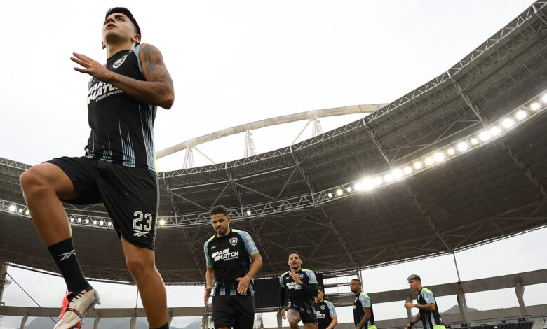 Elenco do Botafogo durante treinamento