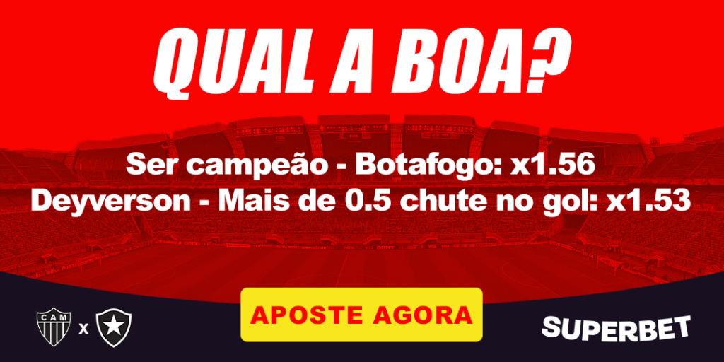 Banner QUAL A BOA? para a final da Libertadores entre Atlético-MG e Botafogo