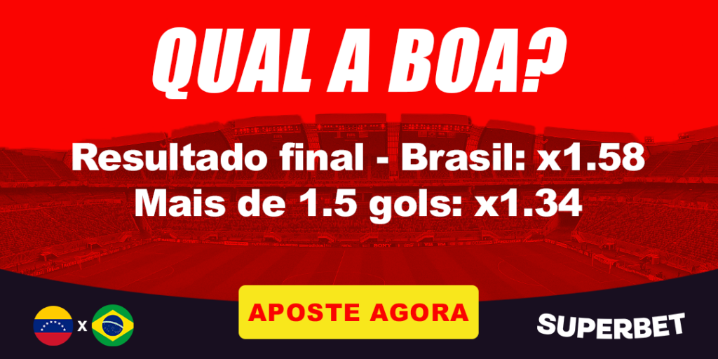 Banner QUAL A BOA? para Venezuela x Brasil nas Eliminatórias