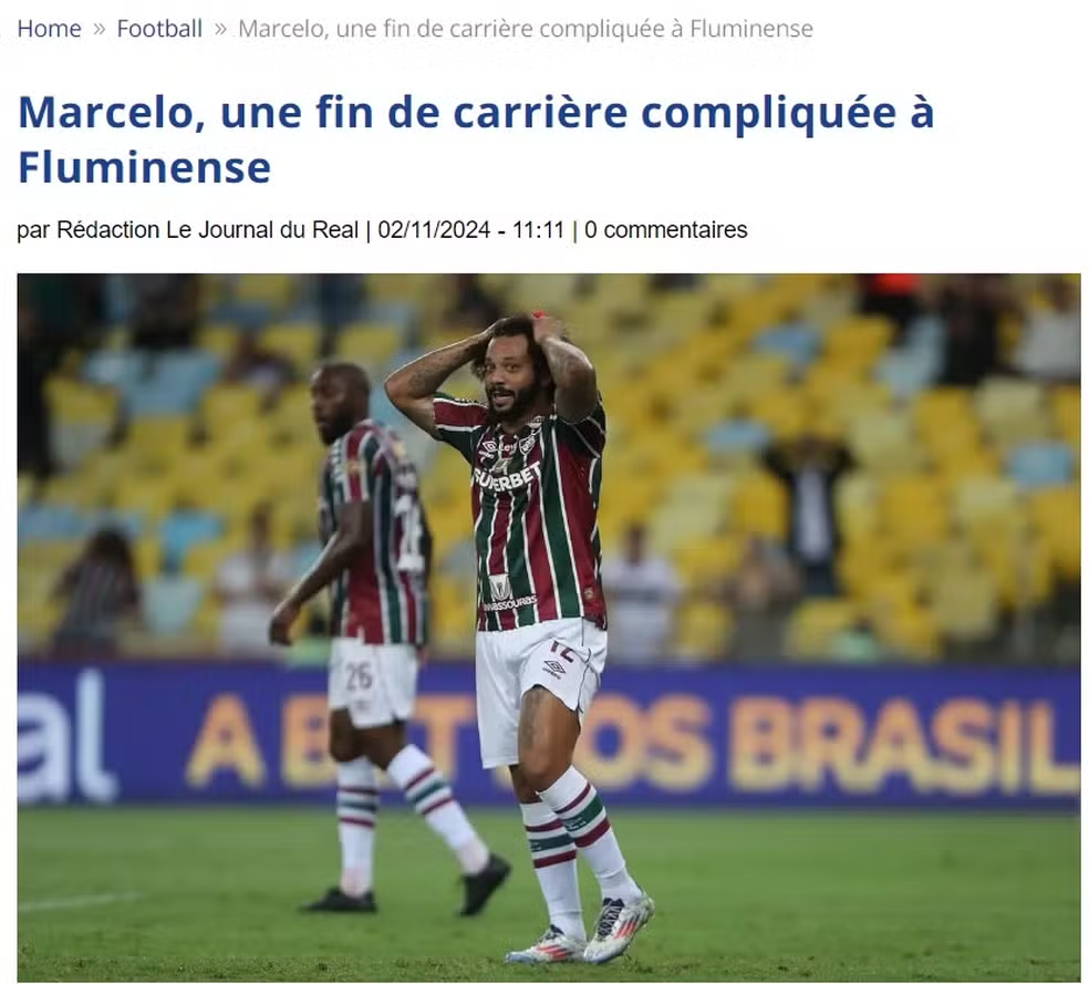 Saída de Marcelo do Fluminense repercute na imprensa internacional