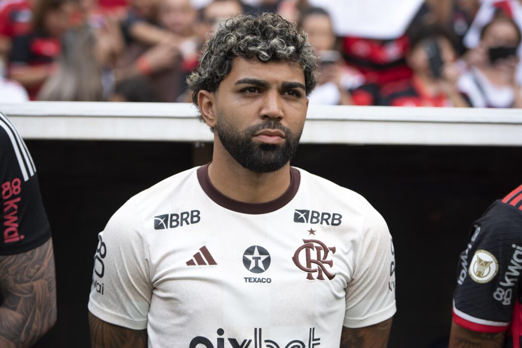 Gabigol durante Flamengo x Internacional, pelo Brasileirão