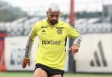 Fabrício Bruno em treino do Flamengo